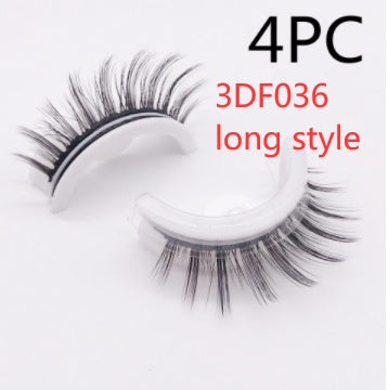 Reusable 3D Mink Lashes Natural False Eyelashes Self Adhesive Fake Glue Free Makeup Eyelash Extension Silk