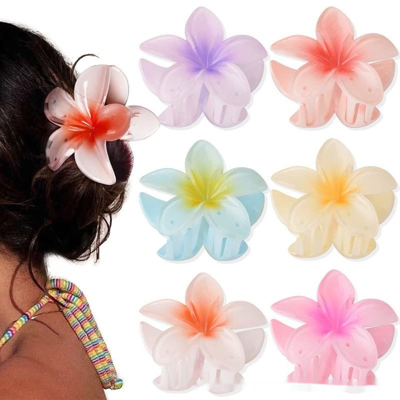 Egg Bauhinia Flower Back Spoon Grasping Hair Clip