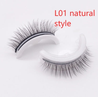 Reusable 3D Mink Lashes Natural False Eyelashes Self Adhesive Fake Glue Free Makeup Eyelash Extension Silk