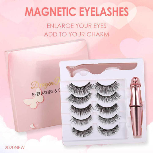 Mink Eyelashes Magnetic Eyelashes 5 Pairs Of Magnets