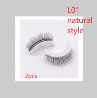 Reusable 3D Mink Lashes Natural False Eyelashes Self Adhesive Fake Glue Free Makeup Eyelash Extension Silk