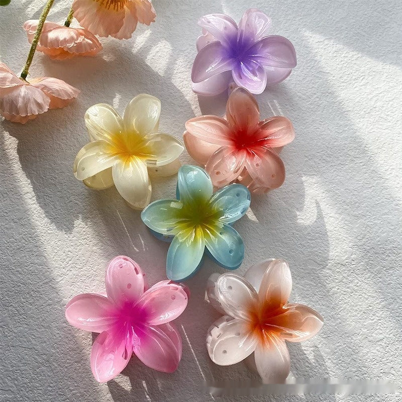 Egg Bauhinia Flower Back Spoon Grasping Hair Clip