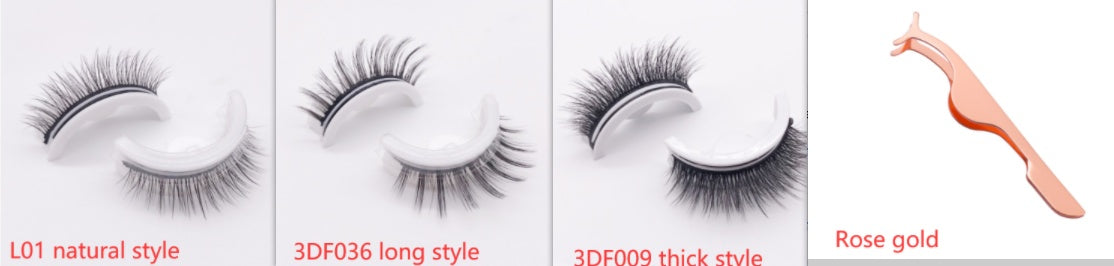 Reusable 3D Mink Lashes Natural False Eyelashes Self Adhesive Fake Glue Free Makeup Eyelash Extension Silk